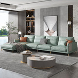 68 "breites glamourales Schnittsofa-Leder-L-Form-Kissen-Rücken-Abschnitte