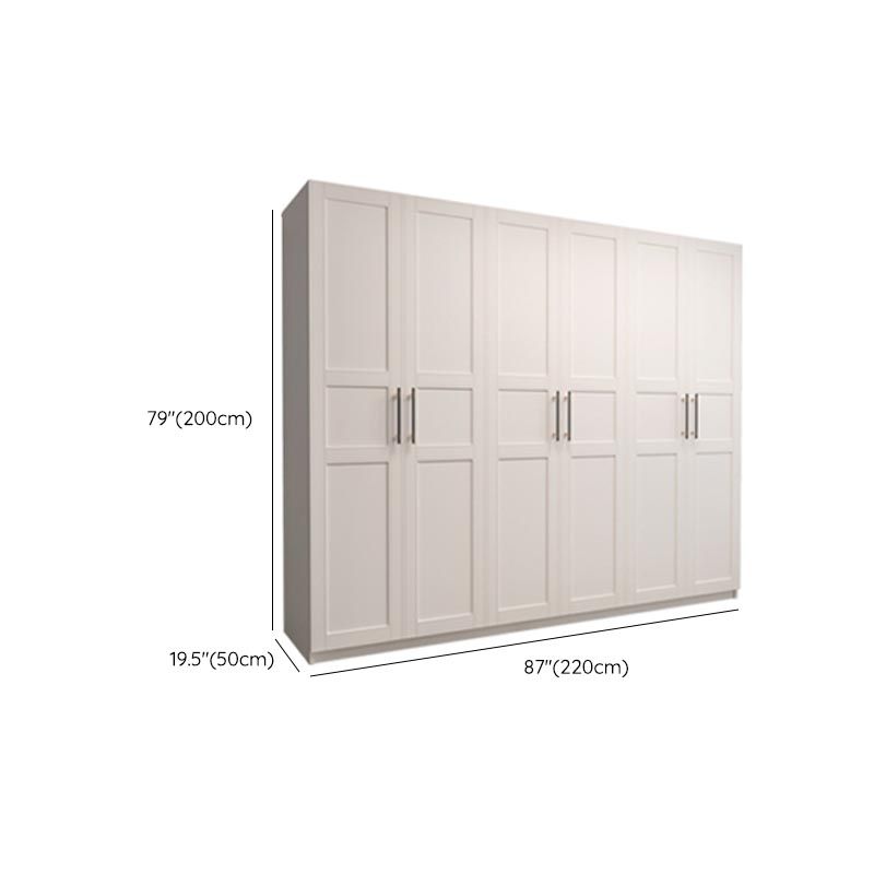 White Wood Wardrobe Cabinet With Drawers and Clothes Hanging Rod Storage Armoire Clearhalo 'Armoires & Wardrobes' 'armoires_wardrobes' 'Bedroom Furniture' 'furn' 'furn_armoires_wardrobes' 'Furniture' 1200x1200_17f79961-c858-4979-8b0d-bbb031e56b4c