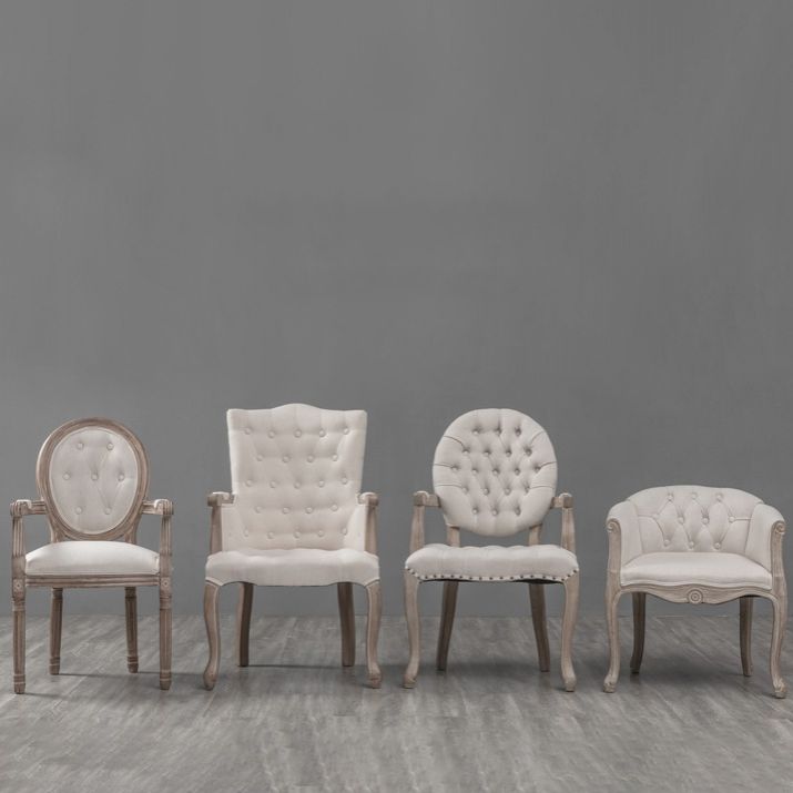 Farmhouse Wood Dining Chair Upholstered Arm Chair with 4 Grey Legs for Dining Room Clearhalo ' kitchen&dining_furn' 'Dining Chairs' 'Dining Tables & Seating' 'dining_chair' 'furn' 'furn_dining_chair' 'Furniture' 'furniture_dining_chair' 'Kitchen & Dining Furniture' 'kitchen' 1200x1200_17fa22d3-7e17-4a61-b0c3-8d528e46632a