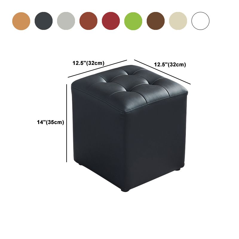Contemporary Tufted Ottoman Water Resistant Leather Foot Stool Square Ottoman Clearhalo 'furn' 'furn_ottomans_poufs' 'Furniture' 'Living Room Furniture' 'Ottomans & Poufs' 'ottomans_poufs' 1200x1200_17fb65af-3d65-42b6-8625-988cf78d5b20