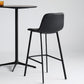 Industrial Bucket Counter Chair Faux Leather Footrest Dining Stool with Black Base