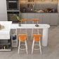 Contemporary Bar Dining Table with Shelves Indoor Bar Height Table Iron Base Clearhalo 'Bar Furniture' 'Bar Tables' 'bar_tables' 'furn' 'furn_bar_tables' 'Furniture' 'furniture_bar_tables' 'Kitchen & Dining Furniture' 'kitchen&dining_furn' 'kitchen' 1200x1200_17fc5488-321a-4b52-b0ce-c50ac0c3db75