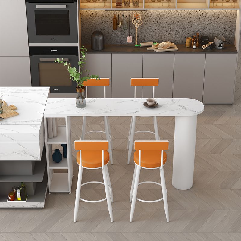Contemporary Bar Dining Table with Shelves Indoor Bar Height Table Iron Base Clearhalo 'Bar Furniture' 'Bar Tables' 'bar_tables' 'furn' 'furn_bar_tables' 'Furniture' 'furniture_bar_tables' 'Kitchen & Dining Furniture' 'kitchen&dining_furn' 'kitchen' 1200x1200_17fc5488-321a-4b52-b0ce-c50ac0c3db75