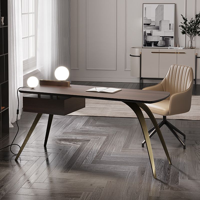 Scrivania in legno ingegnerizzato in stile glam scrivania in metallo per ufficio