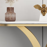 Tavolo console in marmo glam mezza luna astratto 12 "w tavolo accento per sala