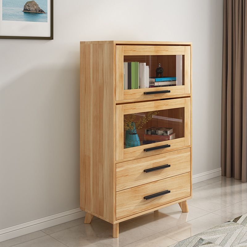 Standard Wooden Bookshelf Natural Contemporary Bookcase with Cabinets Clearhalo 'Bookcases' 'furn' 'furn_bookcases' 'Furniture' 'Office Furniture' 1200x1200_17ff17b1-dcb6-424b-baa2-bb47fa8fe730