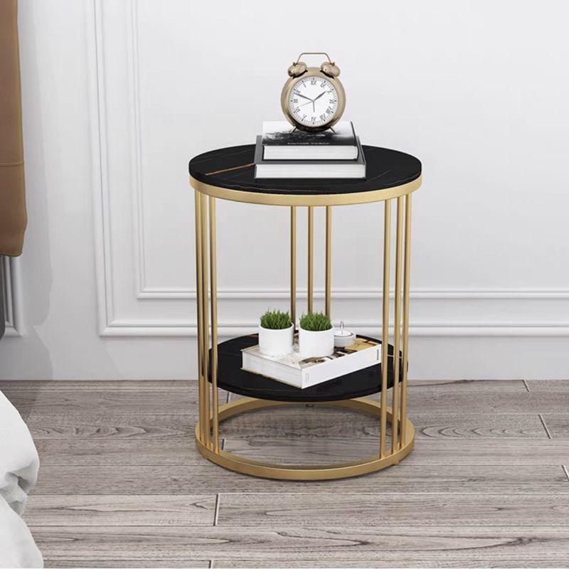 Base in metallo oro/metallo nero simile a telaio rocce top con tavolino rotondo