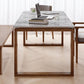 Modern Stone Office Desk Rectangular Shape Task Desk en gris y marrón