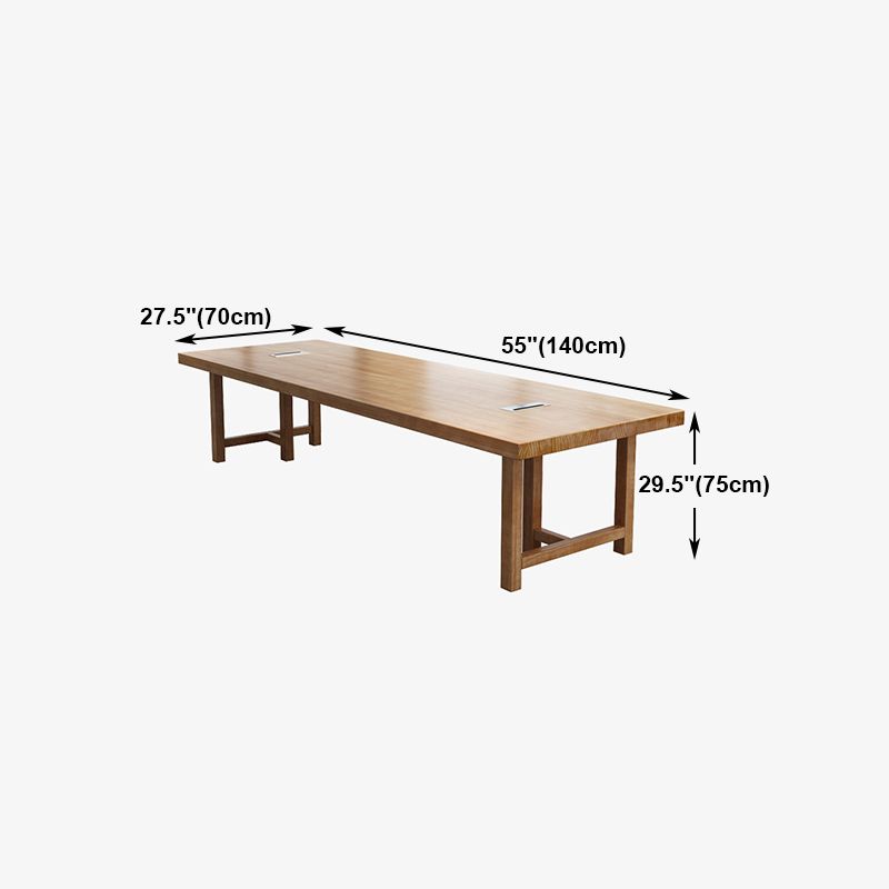 Solid Wood Contemporary Rectangular Dining Table Wood Top Table with Double Pedestal base Clearhalo ' dining_table' 'Dining Tables & Seating' 'Dining Tables' 'furn' 'furn_dining_table' 'Furniture' 'furniture_dining_table' 'Kitchen & Dining Furniture' 'kitchen&dining_furn' 'kitchen' 'kitchen_dining_table' 1200x1200_1801ca57-0d9b-4075-92d2-149aaa6f5359