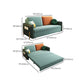 Square Arms Futon Foldable Pillow Included Green Sleeper Sofa with Storage