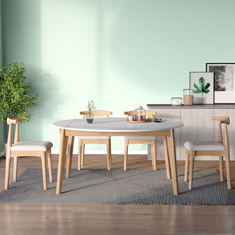 Modern Round Dining Table White Sintered Stone Dining Table with Wooden Base Clearhalo ' dining_table' 'Dining Tables & Seating' 'Dining Tables' 'furn' 'furn_dining_table' 'Furniture' 'furniture_dining_table' 'Kitchen & Dining Furniture' 'kitchen&dining_furn' 'kitchen' 'kitchen_dining_table' 1200x1200_1802e8fc-9897-42bf-80d6-0fe6b340f43d