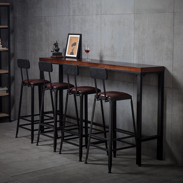 Industrial Style Bar Set 1/5 Pieces Solid Wood Rectangle Pub Dining Set for Indoor Clearhalo 'Bar Furniture' 'furn' 'furn_home_bar_bar_sets' 'Furniture' 'Home Bars & Bar Sets' 'home_bar_bar_sets' 'Kitchen & Dining Furniture' 1200x1200_1804af82-cfae-46a7-9ebf-6ed1ebe8e326