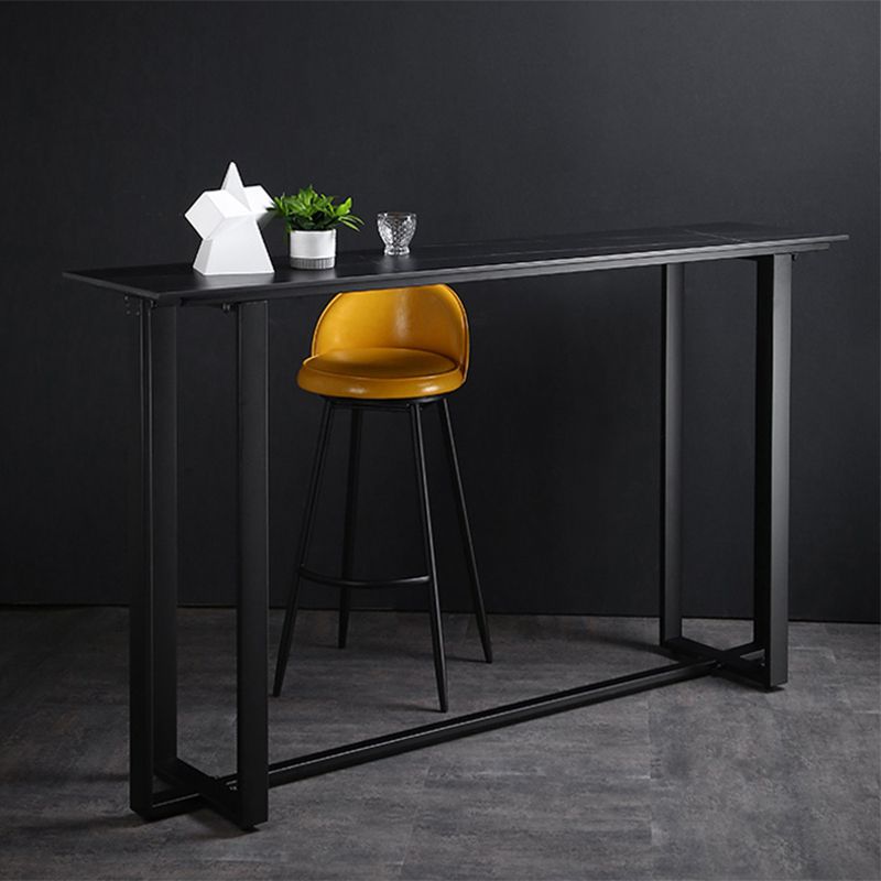 Industrial Bistro Bar Desk Indoor Stone and Metal Rectangle Bistro Bar Table Clearhalo 'Bar Furniture' 'Bar Tables' 'bar_tables' 'furn' 'furn_bar_tables' 'Furniture' 'furniture_bar_tables' 'Kitchen & Dining Furniture' 1200x1200_1804e787-c4b2-402d-97e7-6d5bfe79ae0a