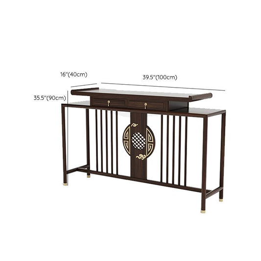 Rectangle Shape Contemporary Console Table Dark Brown Console Sofa Table