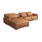 Scandinavian Tan Faux Leather Straight Arm Sofa/Sectionals with Stain-Resistant Clearhalo 'furn' 'furn_sectionals' 'Furniture' 'furniture_sectionals' 'Living Room Furniture' 'Sectionals' 1200x1200_1805a238-cd76-4989-aecf-f72f8dd667b1