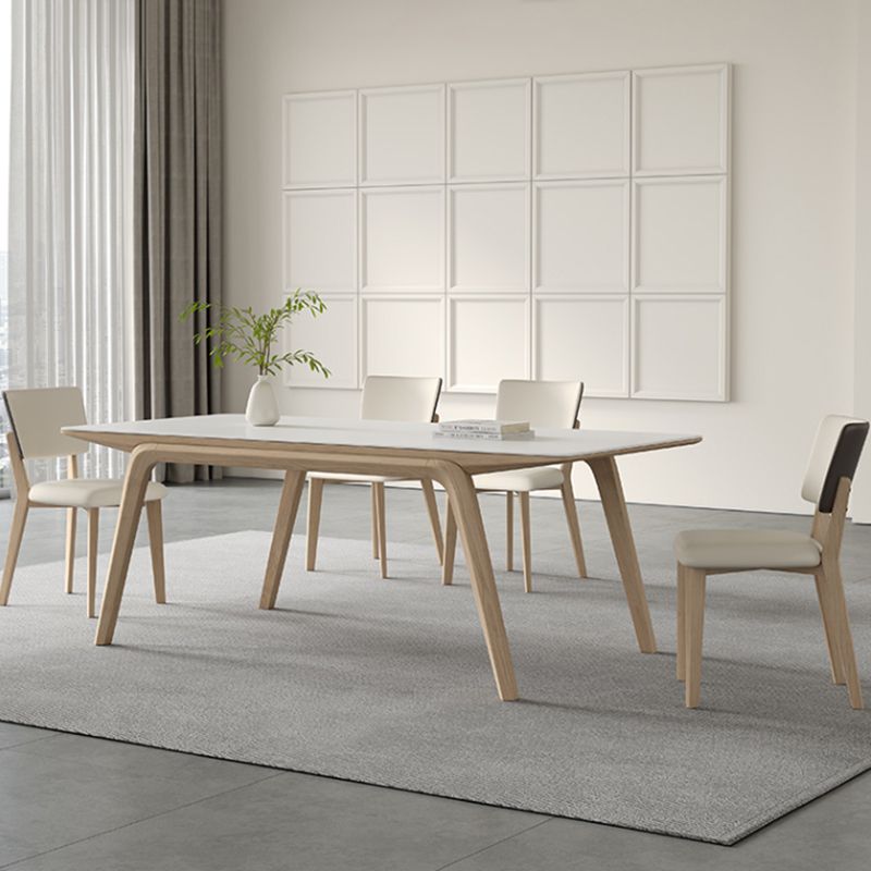 4フィートの白い石の上部長方形の現代的なダイニングテーブル