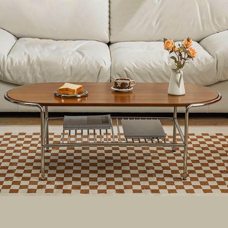 Tavolino moderno in telaio in legno nero tavolo da cocktail di caffè con scaffale