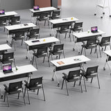 Contemporary Office Desk with Wheels White Manufactured Wood Rectangular Desk Clearhalo 'furn' 'furn_office_desk' 'Furniture' 'Office Desks' 'Office Furniture' 'office_desk' 1200x1200_180789c0-90ce-459e-af66-b8840b6281df