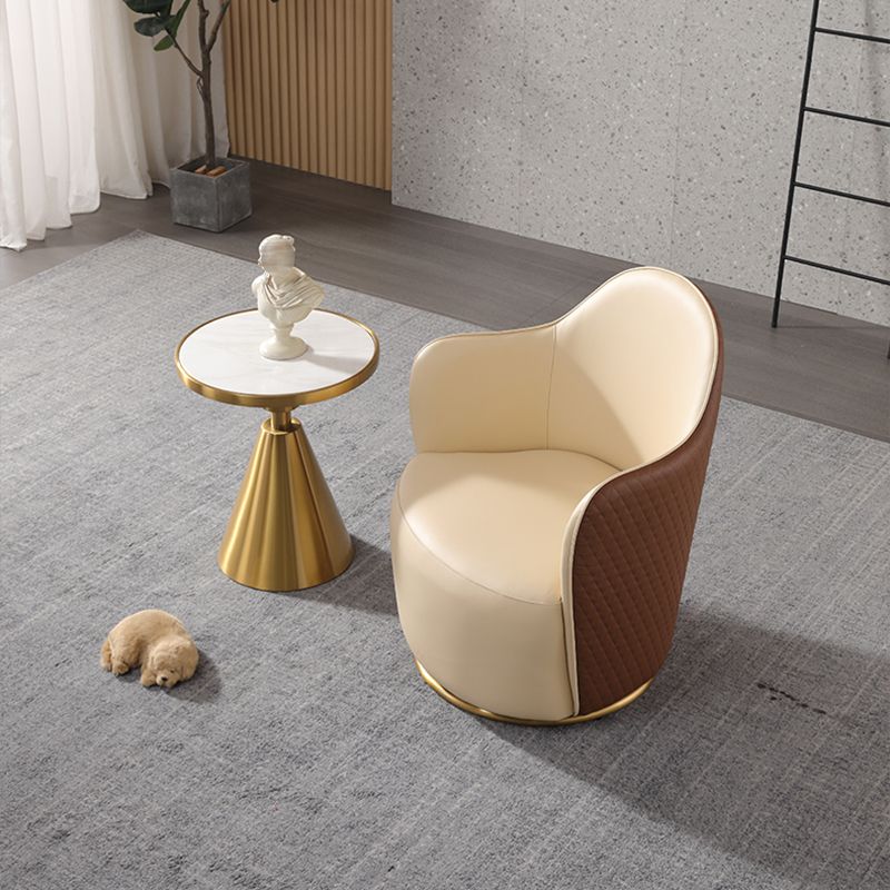 Round Base Style Side Chair Leather Lounge Chair for Living Room Clearhalo 'Accent Chairs' 'accent_chairs' 'Chairs & Seating' 'furn' 'furn_accent_chairs' 'Furniture' 'Living Room Furniture' 1200x1200_18080205-1285-43ce-941d-06681206d569