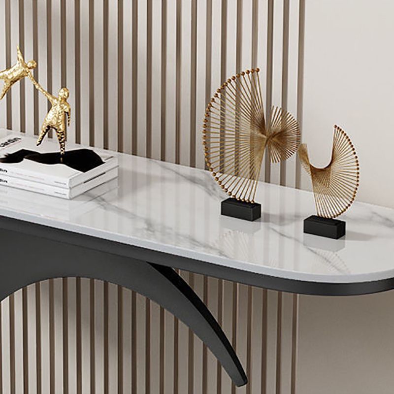 Tavolo della console di pietra contemporanea Tavolino console mezza luna per Hall