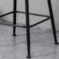 Sgabello da bar industriale per interni con piano in legno Sgabello da bar a 4 gambe in metallo con pedale