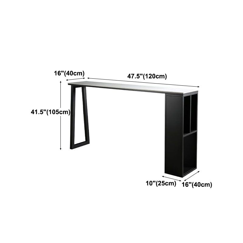 42-inch Height Cocktail Bar Table Industrial Style Metal Base Bar Height Storage Table Clearhalo 'Bar Furniture' 'Bar Tables' 'bar_tables' 'furn' 'furn_bar_tables' 'Furniture' 'furniture_bar_tables' 'Kitchen & Dining Furniture' 'kitchen&dining_furn' 'kitchen' 1200x1200_180cc6af-0b1c-40c4-a92e-ac5eda86afd8