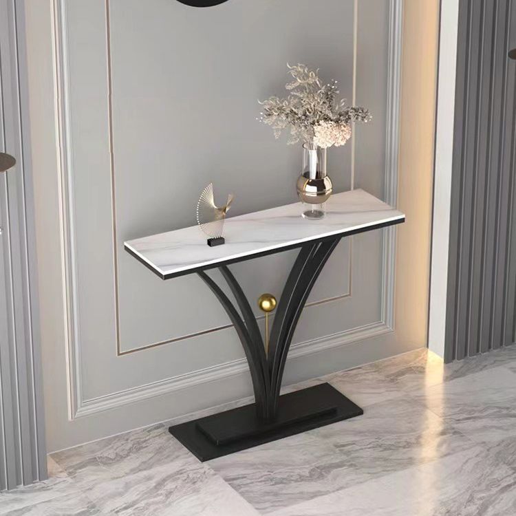 Mesa de sofá de la consola de piedra contemporánea Mesa de metal rectangular para el pasillo