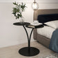 Modern Black/White Iron Nightstand, 21.65"/23.32" Tall Nightstand