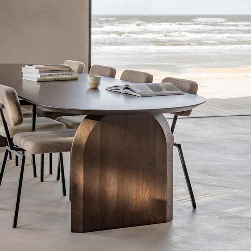 Solid Pine Wood Rectangle Dining Table Contemporary Kitchen Wood Table with Double Pedestal Clearhalo ' dining_table' 'Dining Tables & Seating' 'Dining Tables' 'furn' 'furn_dining_table' 'Furniture' 'furniture_dining_table' 'Kitchen & Dining Furniture' 'kitchen&dining_furn' 'kitchen' 'kitchen_dining_table' 1200x1200_180f964d-2476-4ae7-b9ed-c8f77fa57f2e