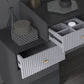 Gray Makeup Table with 5 Storage Drawers 19.68" Wide Vanity Tables Clearhalo 'Bedroom Furniture' 'furn' 'furn_makeup_vanities' 'Furniture' 'Makeup Vanities' 'makeup_vanities' 1200x1200_1810fc69-f00d-4c11-a638-2ab9f0766436