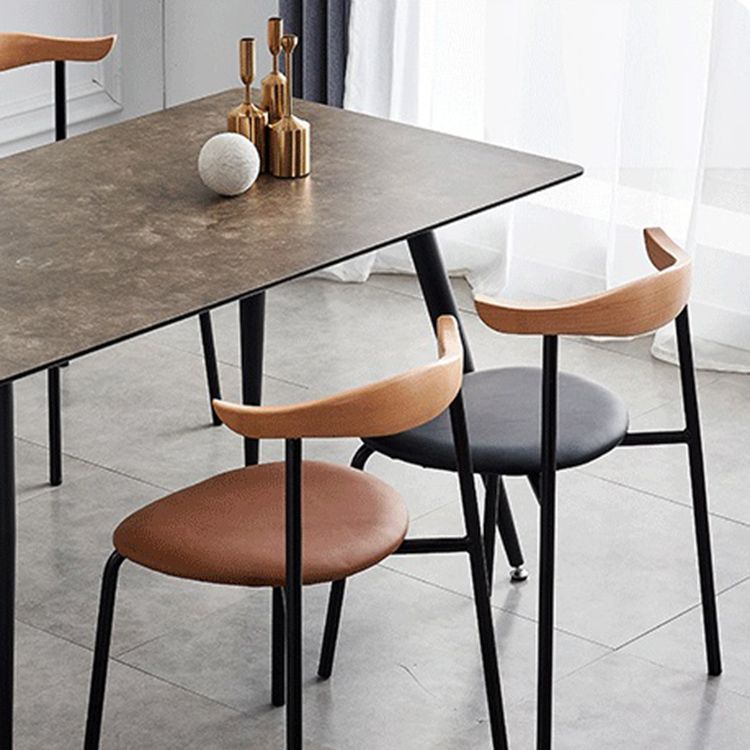 Contemporary Metal Dining Room Chairs Armless Open Back Dining Side Chair for Home Use Clearhalo ' kitchen&dining_furn' 'Dining Chairs' 'Dining Tables & Seating' 'dining_chair' 'furn' 'furn_dining_chair' 'Furniture' 'furniture_dining_chair' 'Kitchen & Dining Furniture' 'kitchen' 1200x1200_18168c55-c372-4505-a4de-cbf07d9acd7f