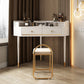 Modern 2-Drawers Makeup Dressing Table in White, 33.85" Tall