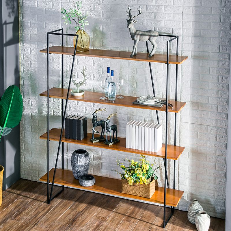 Modern Metal Bookshelf Brown Etagere Open Shelf Bookcase with Shelves Clearhalo 'Bookcases' 'furn' 'furn_bookcases' 'Furniture' 'Office Furniture' 1200x1200_181720ca-43ba-4026-b904-31f975ef6e3a