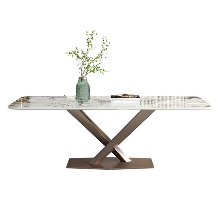 Metal Traditional Luxury Rectangle Indoor Table Sintered Stone Table with Pedestal Base Clearhalo ' dining_table' 'Dining Tables & Seating' 'Dining Tables' 'furn' 'furn_dining_table' 'Furniture' 'furniture_dining_table' 'Kitchen & Dining Furniture' 'kitchen&dining_furn' 'kitchen' 'kitchen_dining_table' 1200x1200_18178b9f-ece0-4ae4-ad03-01f0c1327315