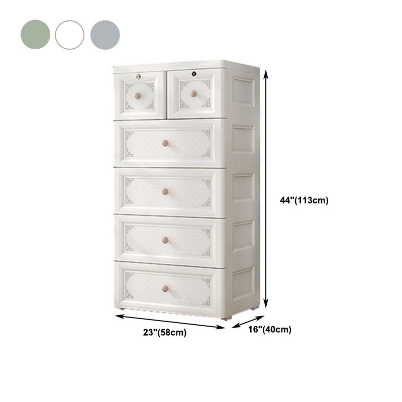 White/Blue/Green Lingerie Chest Contemporary Plastic Chest with Drawers for Bedroom Clearhalo 'Bedroom Furniture' 'Dressers & Chests' 'dressers_chests' 'furn' 'furn_dressers_chests' 'Furniture' 1200x1200_18187058-d397-4304-900c-2859e88abeaa