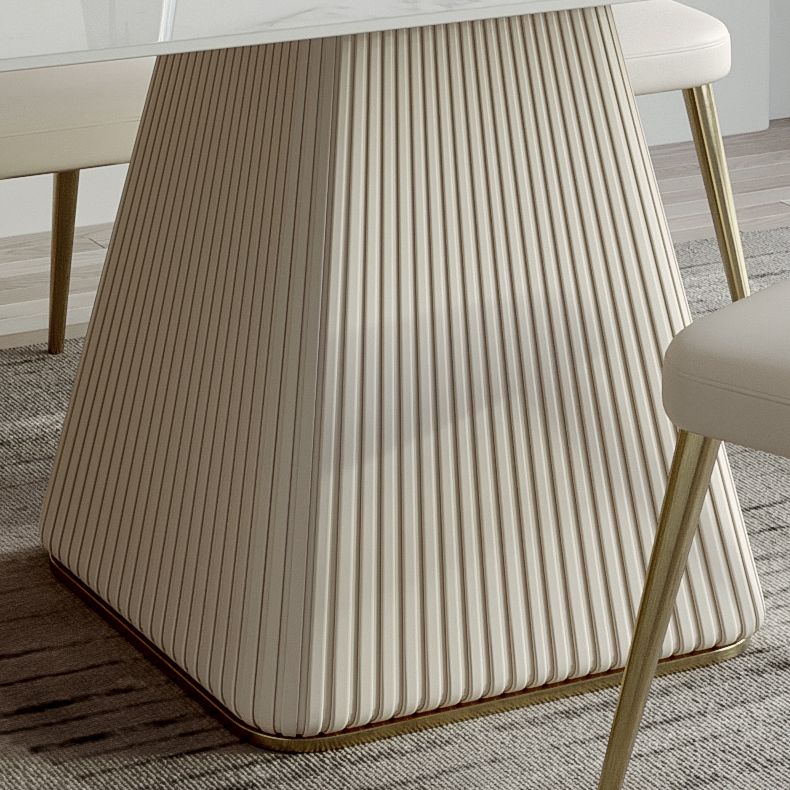 Minimalist Sintered Stone Dining Set for 4/6 Table Set of Metal Gold Base and PU Leather Chairs Clearhalo 'Dining Room Sets' 'Dining Tables & Seating' 'dining_room_set' 'furn' 'furn_dining_room_set' 'Furniture' 'furniture_dining_room_set' 'Kitchen & Dining Furniture' 'kitchen&dining_furn' 'kitchen' 1200x1200_1819069a-3abc-41e3-b71b-132184d52a08