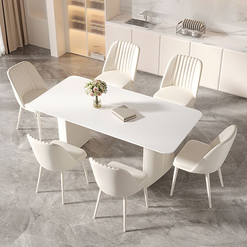 Modern 1/5/6/7 Pieces Furniture Sintered Stone Dining Set in White