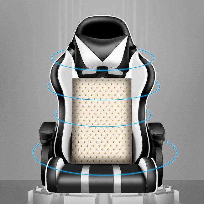 Swivel gamingstoel met zwarte nylon frame moderne computerbureau stoel met wielen