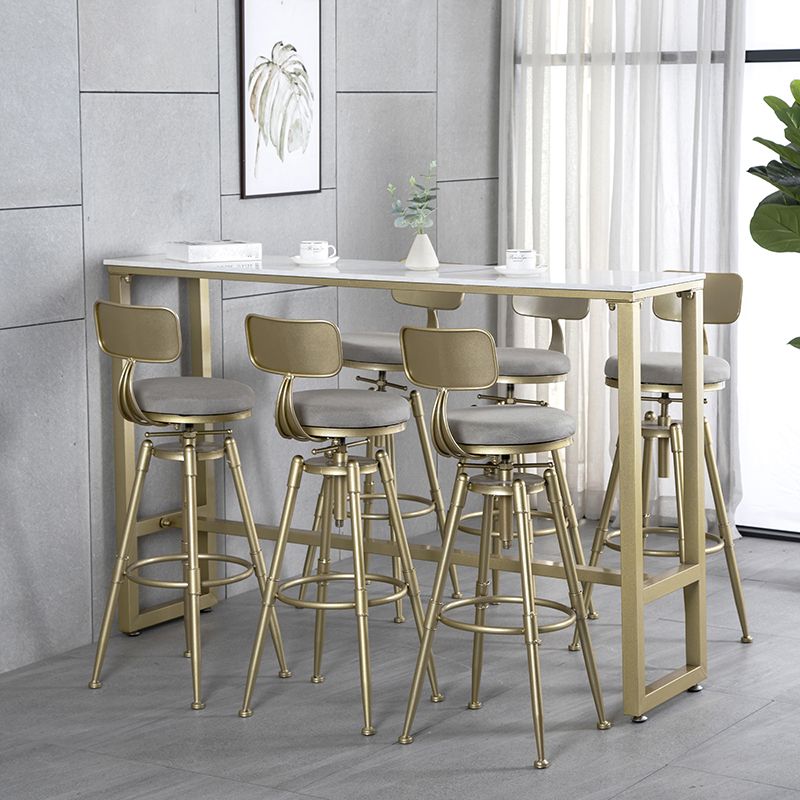 Glam Style Gold 41.3"H Bar Table Marble White Rectangle Top Bistro Table Clearhalo 'Bar Furniture' 'Bar Tables' 'bar_tables' 'Furniture' 'furniture_bar_tables' 'Kitchen & Dining Furniture' 'kitchen&dining_furn' 'kitchen' 1200x1200_181c4e2b-6bd5-4e6b-bf61-477bb1b0e85e