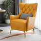 Glam Faux Leather Arms Included with Pillow Fixed Back Lounge Chair