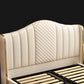 Glam Beige Standard Bed Camel Back Pine Wood and Metal Panel Bed Clearhalo 'Bedroom Furniture' 'Beds' 'furn' 'furn_beds' 'Furniture' 1200x1200_181d6993-a055-470b-8198-db284133895a