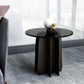 Modern Style Round Glass Table with Metal Base Pedestal Base Coffee Table