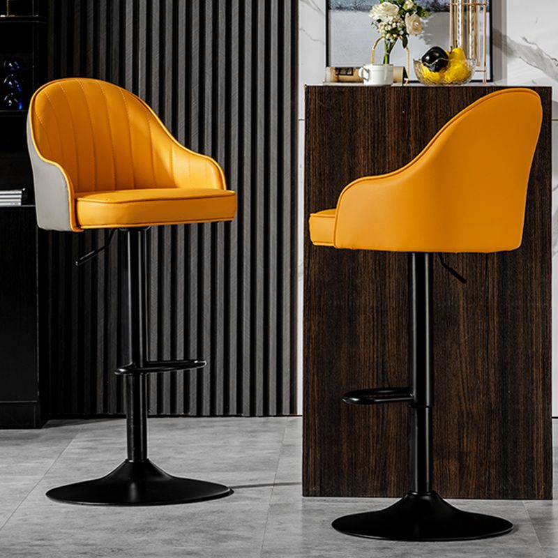 Industrial Style Bar-stool Iron Legs Leather Seat for Restaurant Bar Clearhalo 'Bar Furniture' 'Bar Stools' 'bar_stools' 'furn' 'furn_bar_stools' 'furniture_bar_stools' 'Kitchen & Dining Furniture' 'kitchen&dining_furn' 'kitchen' 'kitchen_furn' Furniture' 1200x1200_181e7124-75b4-407b-91c3-73e8e9fc2278