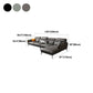 Modern Sofa & Chaise 4-seat Faux Leather Flared Arm Sectional