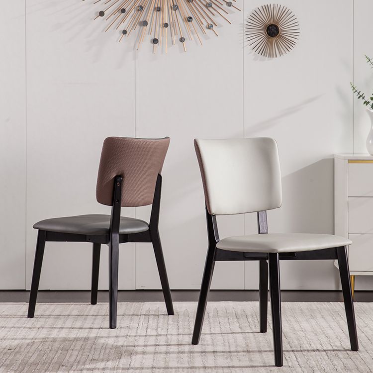 Chaises de salle à manger en bois massif chaise sans bras moderne en cuir moderne