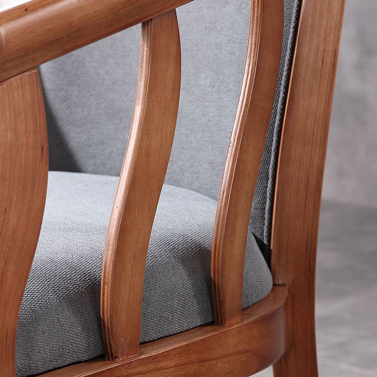 Traditional Wood Dining Armless Chair Linen Fabric Dining Chair for Restaurant Clearhalo ' kitchen&dining_furn' 'Dining Chairs' 'Dining Tables & Seating' 'dining_chair' 'furn' 'furn_dining_chair' 'Furniture' 'furniture_dining_chair' 'Kitchen & Dining Furniture' 'kitchen' 1200x1200_181fadac-ae08-48af-90af-349fc9ac6375