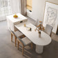 Mesa de comedor con tapa de piedra blanca Mesa de comedor interior moderna de forma libre