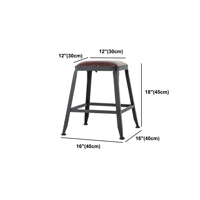 Industrial Armless Counter Stool Iron Milk Tea Shop Bar Stool with Cushion and Pedal Clearhalo 'Bar Furniture' 'Bar Stools' 'bar_stools' 'furn' 'furn_bar_stools' 'Furniture' 'Kitchen & Dining Furniture' 1200x1200_1821d762-f8c2-4933-b339-9ae4463c6bd5