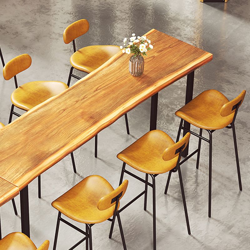 Faux Leather Bar Stools Scandinavian Low Back Armless Barstool with 4 Iron Legs Clearhalo 'Bar Furniture' 'Bar Stools' 'bar_stools' 'furn' 'furn_bar_stools' 'Furniture' 'Kitchen & Dining Furniture' 1200x1200_1823013d-c4dd-4cf2-a29e-038fcf554778