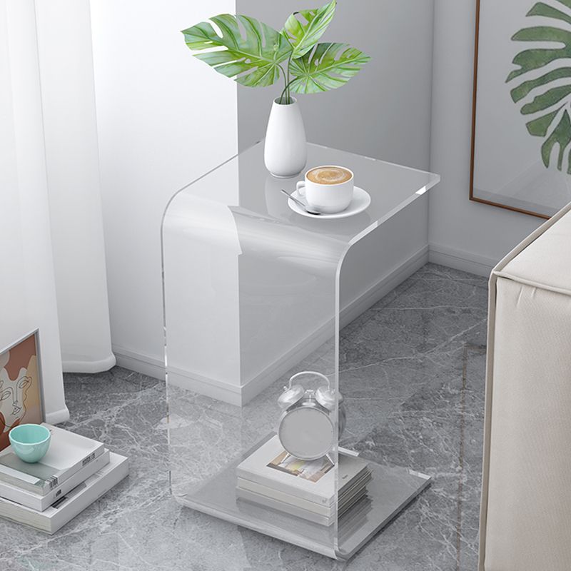 C-Shape Sofa Side Accent Table Plastic Contemporary Side Table Clearhalo 'Coffee & Accent Tables' 'End & Side Tables' 'end_side_tables' 'furn' 'furn_end_side_tables' 'Furniture' 'Living Room Furniture' 1200x1200_1824330a-9127-4336-8493-5af7b9669f05